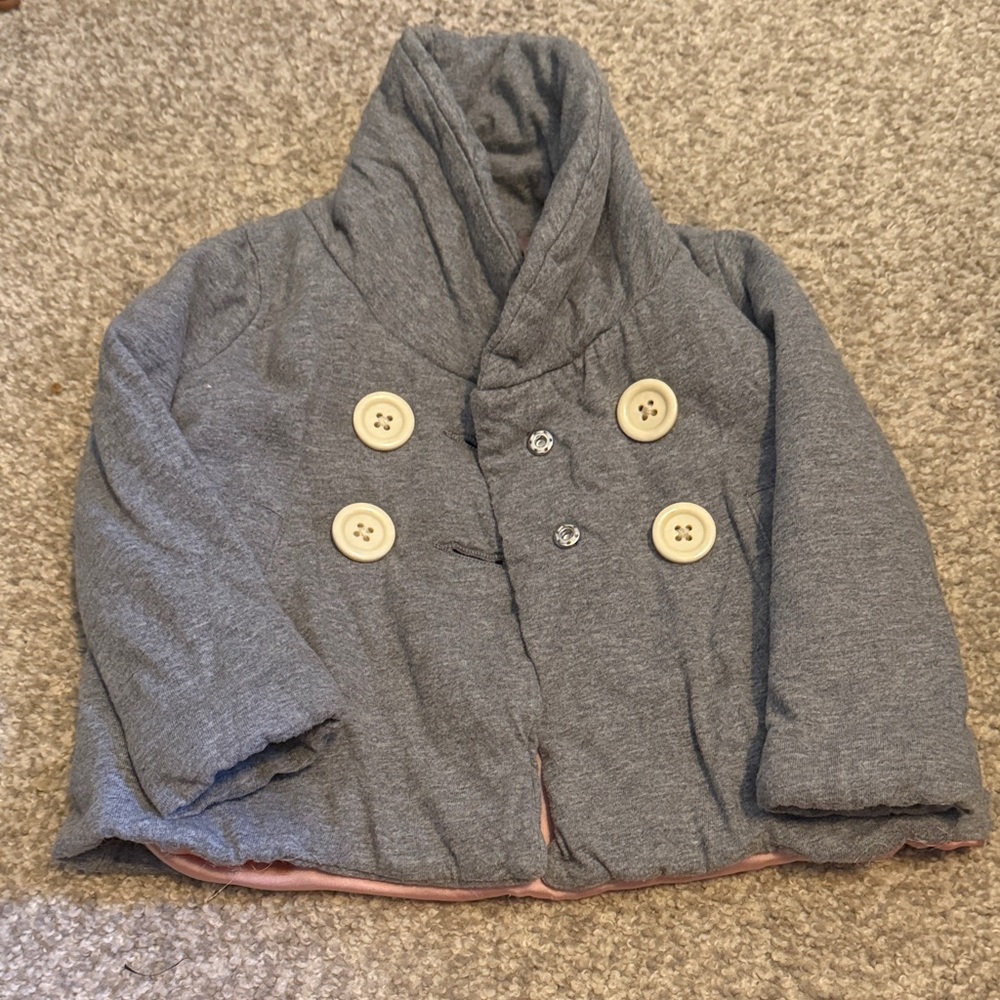 Crewcuts Gray Kids Puffer Jacket with Button Accents